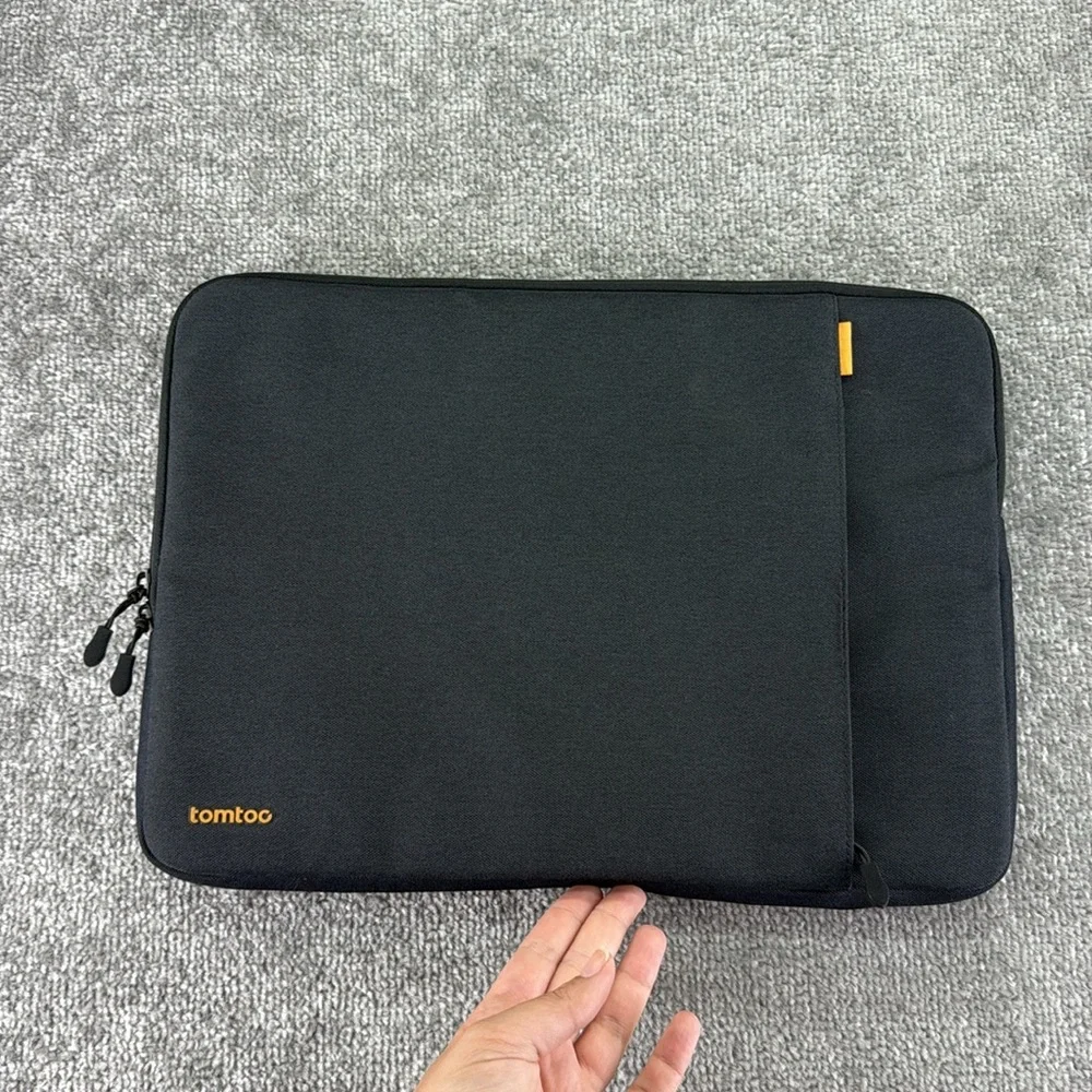Tomtoc Black Protective Laptop Sleeve Case Zip Around Padded